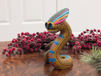 Snake Alebrije Fusion Art | Handmade Home Decor, Folk Art Original Wood Sculpture from Oaxaca Mexico,  Unique Carved Animal Snake Statue