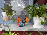 Chicken Flower Pot Ceramic Talavera Planter, Small Handmade Mexican Pottery Home Decor as Indoor Planter or Outdoor Pot