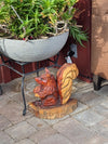Wooden Squirrel Garden Statue Yard Art & Home Decor, Chainsaw Art Carved Wooden Squirrel Statue for Outdoor Decoration or Indoor Decor