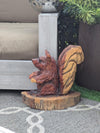 Wooden Squirrel Garden Statue Yard Art & Home Decor, Chainsaw Art Carved Wooden Squirrel Statue for Outdoor Decoration or Indoor Decor