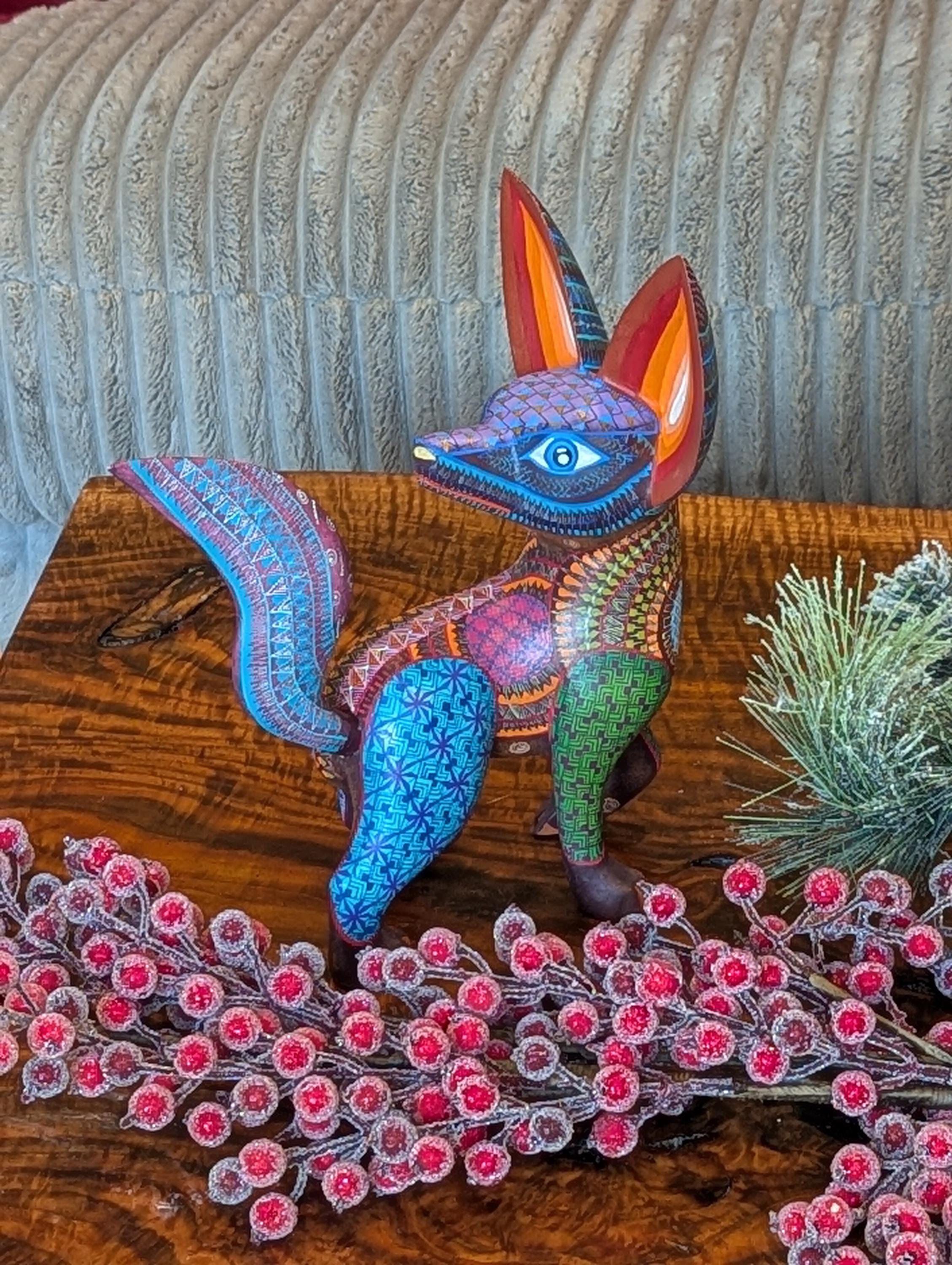 Fox Alebrije Mexican Art of Oaxaca Mexico, Handmade Home Decor