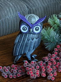 Owl Alebrije Figurine | Hand Carved & Hand Painted Wooden Sculpture, Original Folk Art of Oaxaca Mexico is Unique and Collectible Home Decor