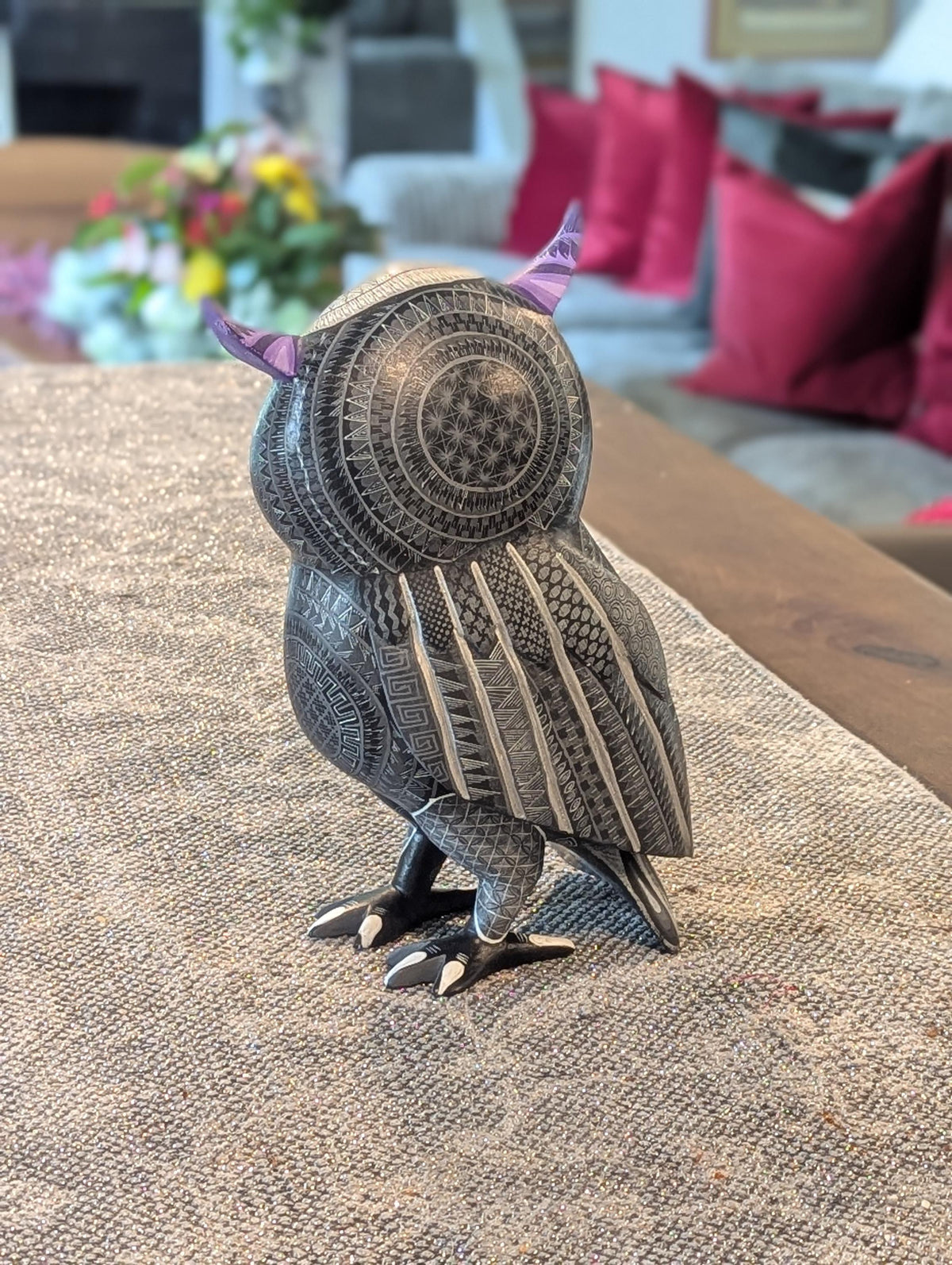 Owl Alebrije Figurine | Hand Carved & Hand Painted Wooden Sculpture, Original Folk Art of Oaxaca Mexico is Unique and Collectible Home Decor
