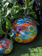 Spheres Garden Decor & Yard Art | Ceramic Talavera Pottery Home Decor, 3 Spheres Handmade in Mexico