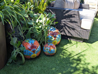 Spheres Garden Decor & Yard Art | Ceramic Talavera Pottery Home Decor, 3 Spheres Handmade in Mexico