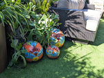Spheres Garden Decor & Yard Art | Ceramic Talavera Pottery Home Decor, 3 Spheres Handmade in Mexico