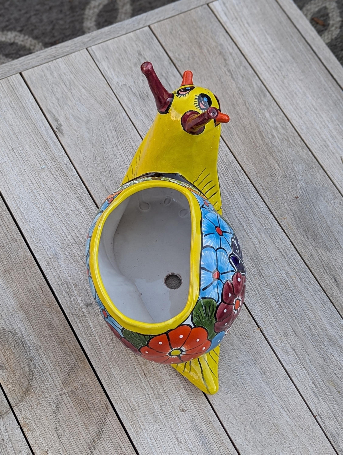 Talavera Snail Planter, Ceramic Mexican Planter Pot for Indoor Home Decor or Outdoor Garden Decor is also Exquisite Hand Painted Yard Art