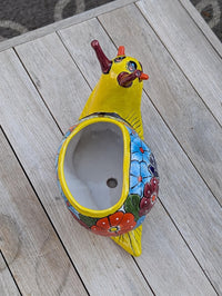 Talavera Snail Planter, Ceramic Mexican Planter Pot for Indoor Home Decor or Outdoor Garden Decor is also Exquisite Hand Painted Yard Art