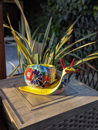 Talavera Snail Planter, Ceramic Mexican Planter Pot for Indoor Home Decor or Outdoor Garden Decor is also Exquisite Hand Painted Yard Art