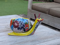 Talavera Snail Planter, Ceramic Mexican Planter Pot for Indoor Home Decor or Outdoor Garden Decor is also Exquisite Hand Painted Yard Art