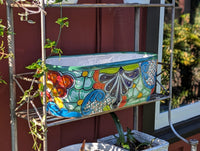 Oval Planter Talavera Pottery, Indoor or Outdoor Flower Pot, Ceramic Mexican Art as Housewarming Gift