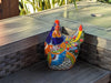 Ceramic Rooster Talavera Pottery Handmade in Mexico, Home Decor and Outdoor Garden or Porch Decor, Yard Art Unique Gift for Chicken Lovers