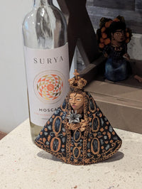 Handmade Figurine from Oaxaca Mexico | Mexican Art Sculpture for Shelf Decor or Home Decor | Original Clay Art Hand Painted Maiden