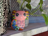 Axolotl Salamander Home Decor | Cute Ceramic Planter for Indoor Decor or Garden Decoration, Talavera Planter Pot is Handmade Mexican Pottery
