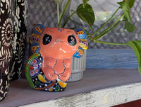 Axolotl Salamander Home Decor | Cute Ceramic Planter for Indoor Decor or Garden Decoration, Talavera Planter Pot is Handmade Mexican Pottery