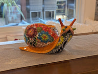Talavera Snail Planter, Ceramic Mexican Planter Pot for Indoor Home Decor or Outdoor Garden Decor is also Exquisite Hand Painted Yard Art