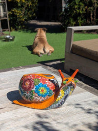 Talavera Snail Planter, Ceramic Mexican Planter Pot for Indoor Home Decor or Outdoor Garden Decor is also Exquisite Hand Painted Yard Art