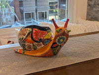 Talavera Snail Planter, Ceramic Mexican Planter Pot for Indoor Home Decor or Outdoor Garden Decor is also Exquisite Hand Painted Yard Art