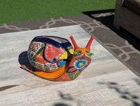 Talavera Snail Planter, Ceramic Mexican Planter Pot for Indoor Home Decor or Outdoor Garden Decor is also Exquisite Hand Painted Yard Art