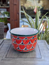 9" Tall Round Flower Pot & Ceramic Planter is Handmade Mexican Talavera Pottery, Garden and Home Decor | Great Housewarming Gift
