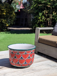 9" Tall Round Flower Pot & Ceramic Planter is Handmade Mexican Talavera Pottery, Garden and Home Decor | Great Housewarming Gift