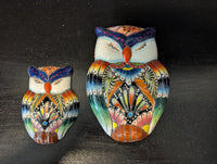 Sleeping Owls Wall Decor | Handmade Mexican Art & Ceramic Talavera Owls Hails from Oaxaca, Mexico and Features 2 Mother Daughter Owls
