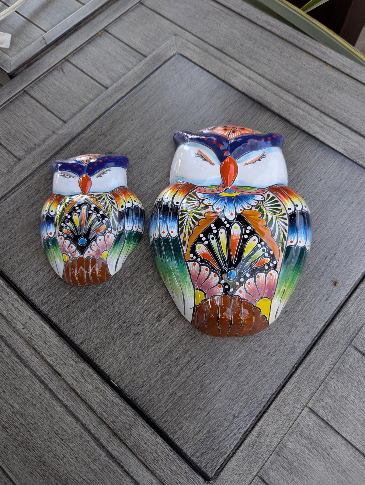Sleeping Owls Wall Decor | Handmade Mexican Art & Ceramic Talavera Owls Hails from Oaxaca, Mexico and Features 2 Mother Daughter Owls