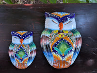 Sleeping Owls Wall Decor | Handmade Mexican Art & Ceramic Talavera Owls Hails from Oaxaca, Mexico and Features 2 Mother Daughter Owls