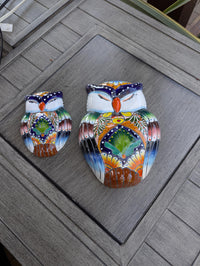 Sleeping Owls Wall Decor | Handmade Mexican Art & Ceramic Talavera Owls Hails from Oaxaca, Mexico and Features 2 Mother Daughter Owls