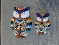 Sleeping Owls Wall Decor | Handmade Mexican Art & Ceramic Talavera Owls Hails from Oaxaca, Mexico and Features 2 Mother Daughter Owls