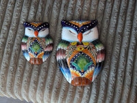 Sleeping Owls Wall Decor | Handmade Mexican Art & Ceramic Talavera Owls Hails from Oaxaca, Mexico and Features 2 Mother Daughter Owls