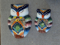 Sleeping Owls Wall Decor | Handmade Mexican Art & Ceramic Talavera Owls Hails from Oaxaca, Mexico and Features 2 Mother Daughter Owls