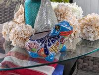 Frog Flower Pot and Ceramic Planter is Handmade Talavera Pottery for Indoor or Outdoor Planter, Small Mexican Planter Pot