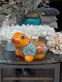 Frog Flower Pot and Ceramic Planter is Handmade Talavera Pottery for Indoor or Outdoor Planter, Small Mexican Planter Pot