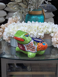 Frog Flower Pot and Ceramic Planter is Handmade Talavera Pottery for Indoor or Outdoor Planter, Small Mexican Planter Pot
