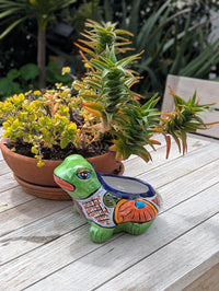 Frog Flower Pot and Ceramic Planter is Handmade Talavera Pottery for Indoor or Outdoor Planter, Small Mexican Planter Pot