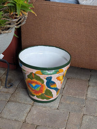 10.5" Round Ceramic Planter is Handmade Mexican Pottery - Use as Outdoor Garden Decor, Indoor Home Decor, Centerpiece