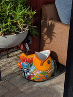 Talavera Whale Planter is Hand Painted Ceramic Mexican Pottery | Large Fish Planter Pot for Yard Art & Outdoor Garden Decor