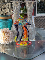Blue Flamingo Home Decor or Yard Art, Talavera Pottery to use as Home Decor, Porch Decoration or Outdoor Decor