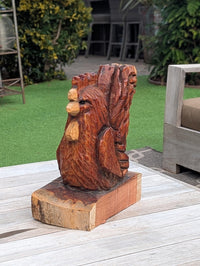 Wooden Rooster Garden Statue Yard Art & Home Decor, Chainsaw Art Carved Wooden Rooster Statue for Outdoor Decoration or Indoor Decor