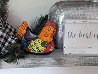 Chicken Flower Pot Ceramic Talavera Planter, Small Handmade Mexican Pottery Home Decor as Indoor Planter or Outdoor Pot
