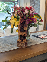 Brown Bear Home Decor & Yard Art | Handmade by Chainsaw in Texas Wooden Statue for Your Kitchen Counter, Home Accent or Yard Art