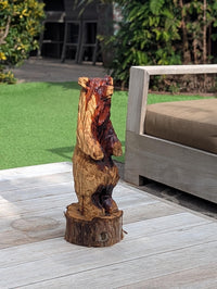 Brown Bear Home Decor & Yard Art | Handmade by Chainsaw in Texas Wooden Statue for Your Kitchen Counter, Home Accent or Yard Art