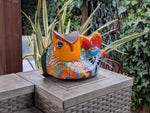 Talavera Whale Planter is Hand Painted Ceramic Mexican Pottery | Large Fish Planter Pot for Yard Art & Outdoor Garden Decor