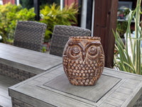 Mexican Owl Planter Pot for Indoor Home Decor or Outdoor Garden Decorations, Medium Owl, Brown