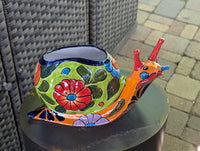 Talavera Snail Planter, Ceramic Mexican Planter Pot for Indoor Home Decor or Outdoor Garden Decor is also Exquisite Hand Painted Yard Art