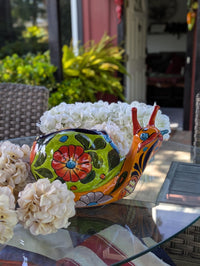 Talavera Snail Planter, Ceramic Mexican Planter Pot for Indoor Home Decor or Outdoor Garden Decor is also Exquisite Hand Painted Yard Art