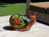 Talavera Snail Planter, Ceramic Mexican Planter Pot for Indoor Home Decor or Outdoor Garden Decor is also Exquisite Hand Painted Yard Art
