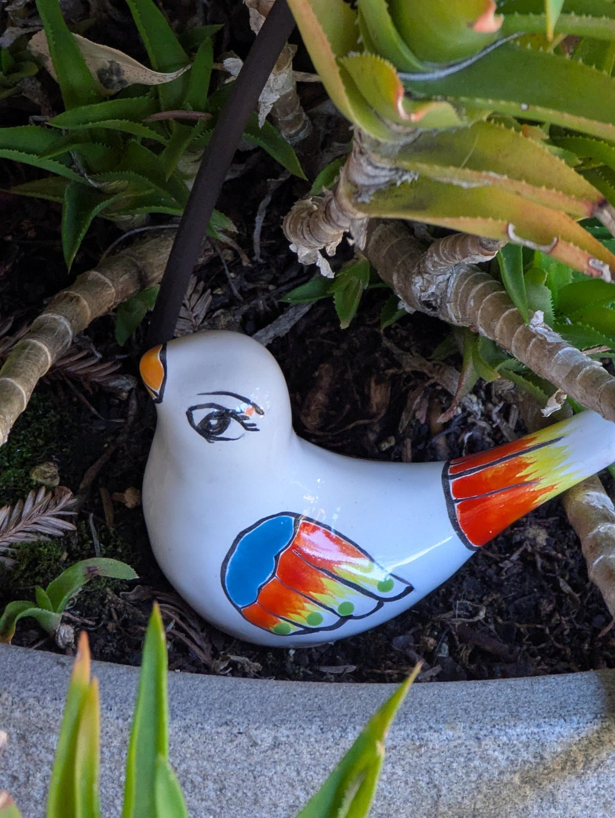 Talavera Birdie Home Decor | Ceramic Pottery Bird Statue & Small Bird Decor, Colorful Bird Art for Home, Yard or Garden Decor