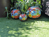 Spheres Garden Decor & Yard Art | Ceramic Talavera Pottery Home Decor, 3 Spheres Handmade in Mexico